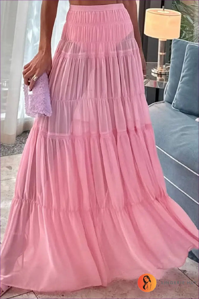 Two-Piece Co Ord Set with Tiered Maxi Skirt - Effortless Feminine Energy