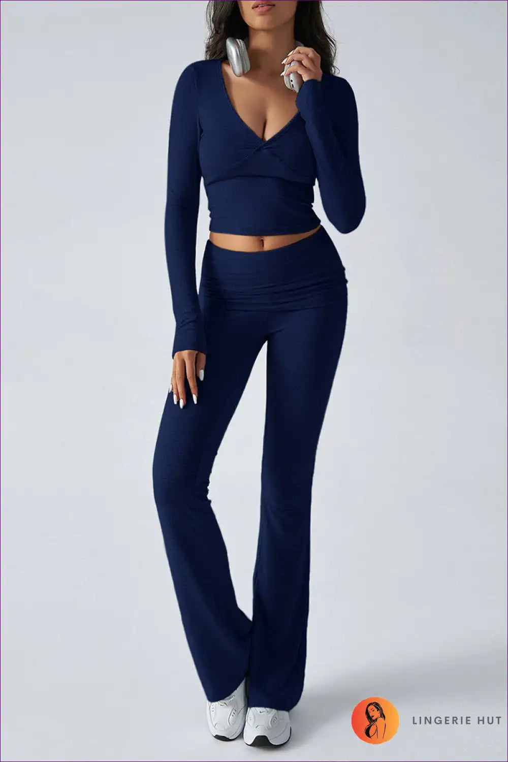 Two-piece Set with Wrap Top - Athleisure Chic for All Season, Autumn, Casual, co Ord, Everyday