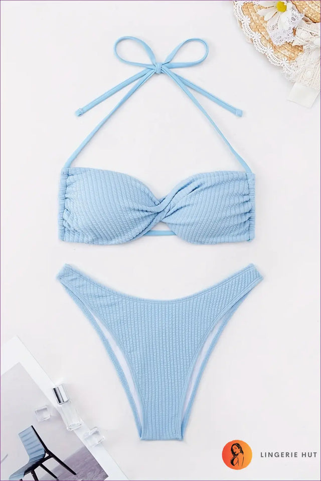 Underwire Bandeau Bikini with Twist-Front Detail - Barefoot Luxe