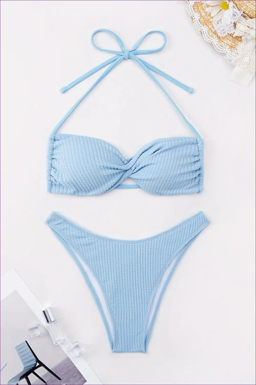 Underwire Bandeau Bikini with Twist-front Detail - Barefoot Luxe - Beachwear • Boho • just in • Polyester • Sexy
