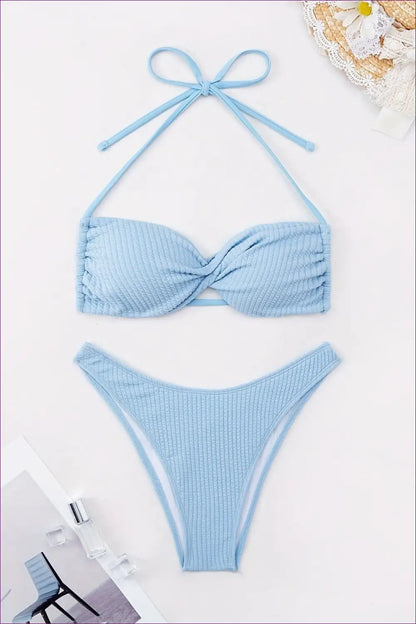 Underwire Bandeau Bikini with Twist-front Detail - Barefoot Luxe - Beachwear • Boho • just in • Polyester • Sexy
