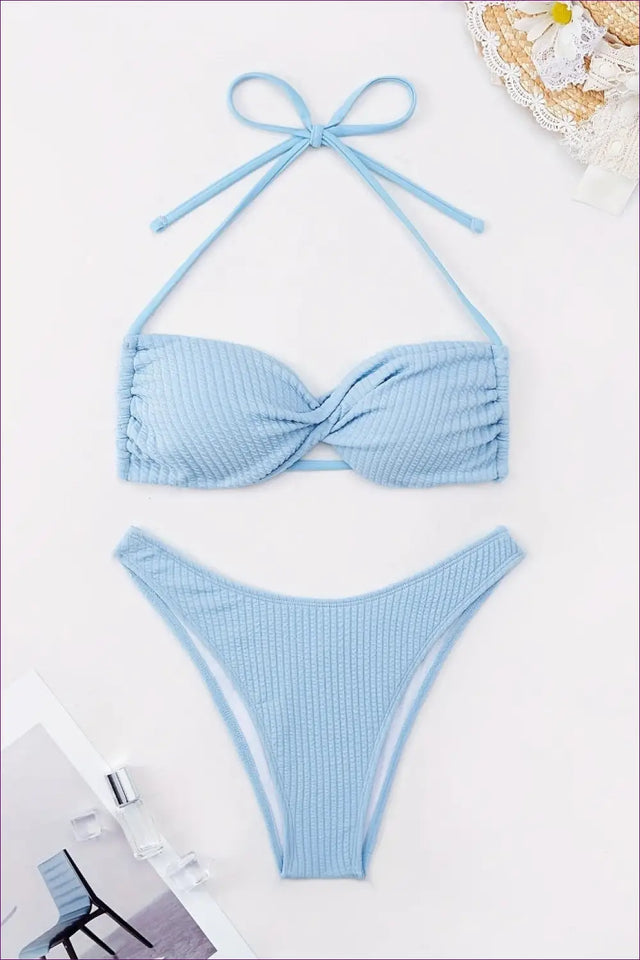 Underwire Bandeau Bikini with Twist-Front Detail - Barefoot Luxe