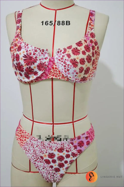 Underwire Push-up Bikini with High-waisted Bottoms - Vacation Ready - s / Multi-2 - Beachwear • Boho