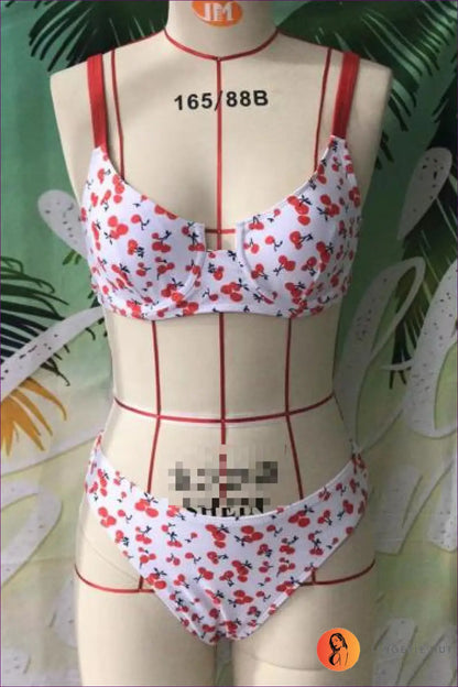 Underwire Push-up Bikini with High-waisted Bottoms - Vacation Ready - m / Multi-1 - Beachwear • Boho