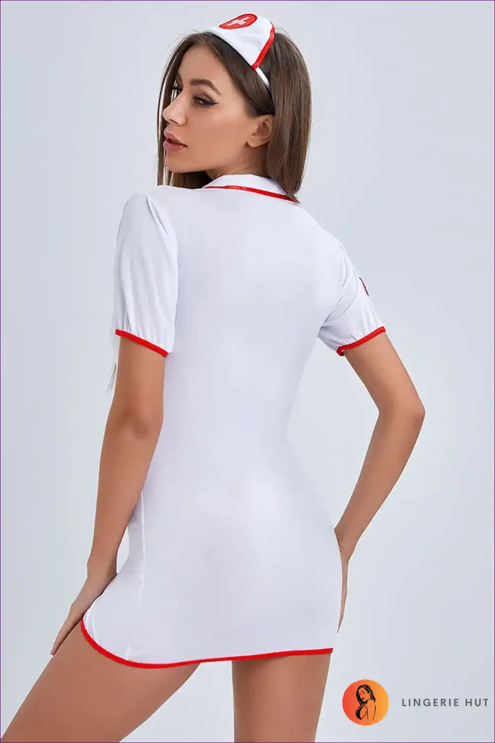 V-neck Cosplay Nurse Dress for Night Club Style Clubwear, Costume, just In, Mini,