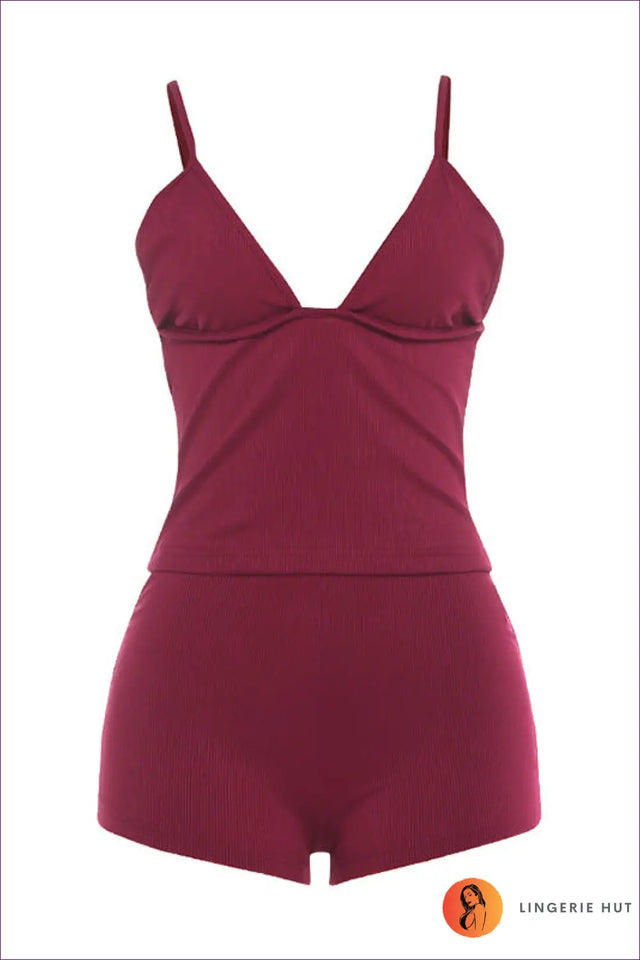 V-Neck Loungewear Set With Shorts - Effortless At-Home Style
