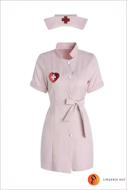 V-neck Open-crotch Nurse Dress for Bedroom Confidence Babydoll, Boudoir, just In, Night In, Nightdress