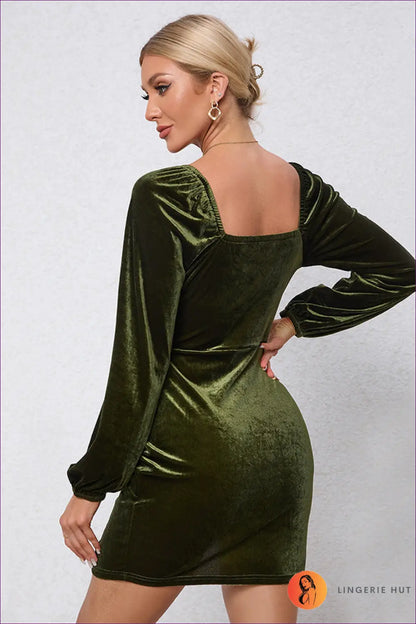 Velvet Bodycon Mini Dress - Effortless Winter Glamour - Dresses - Lingerie Hut - Autumn • Evening Wear • Formal