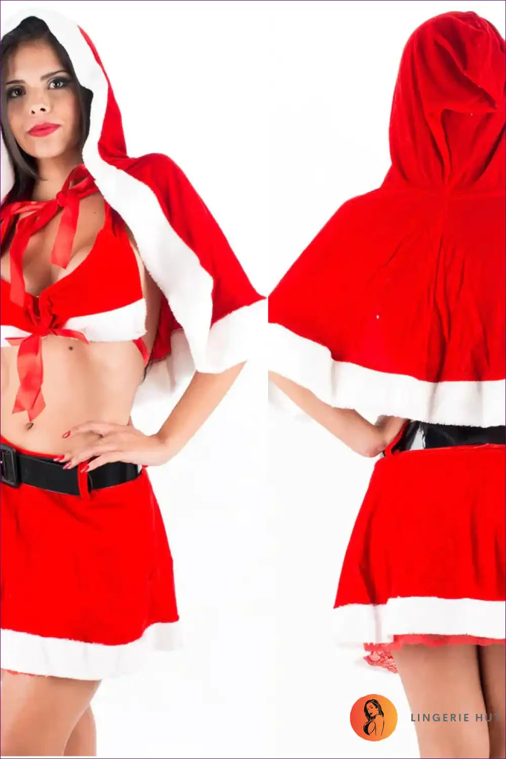 Step Into The Holiday Season With Elegance In Lingerie Hut’s Velvet Christmas Co-ord Set. a Luxurious