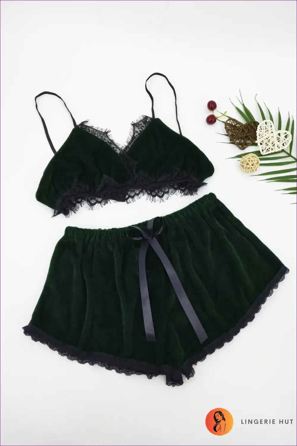 Velvet Lace Trim Lounge Set - Cosy Night-in Essential for All Season, Casual, just In, Lace, Loungewear