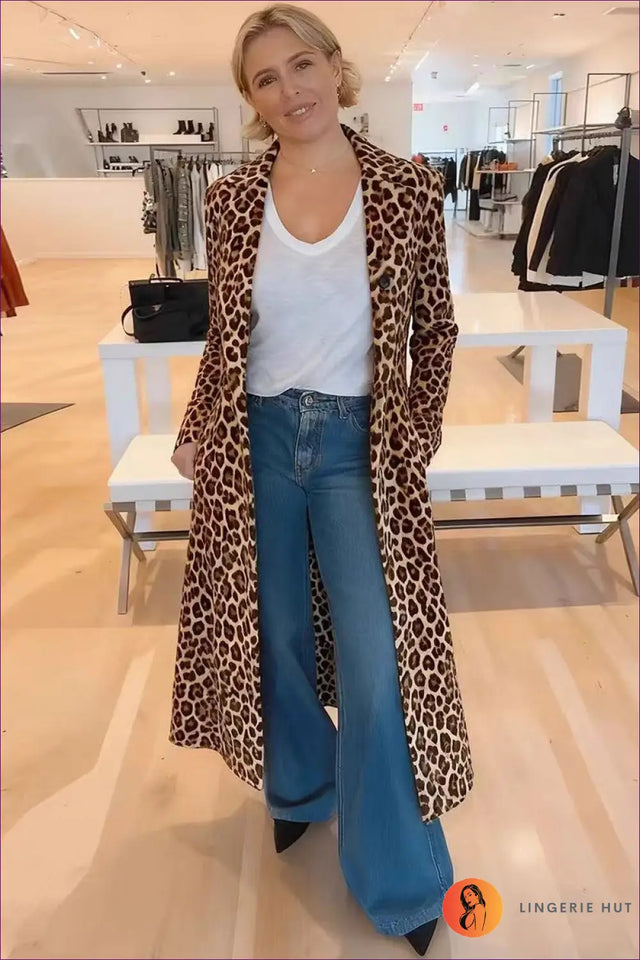 Velvet Leopard Longline Jacket - Understated Glamour