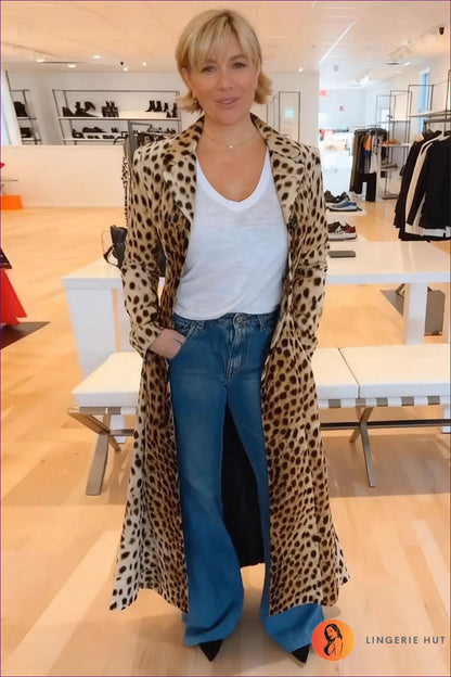 Velvet Leopard Longline Jacket - Understated Glamour - s / Polka Dot Print - Jacket - Animal • Autumn • Casual