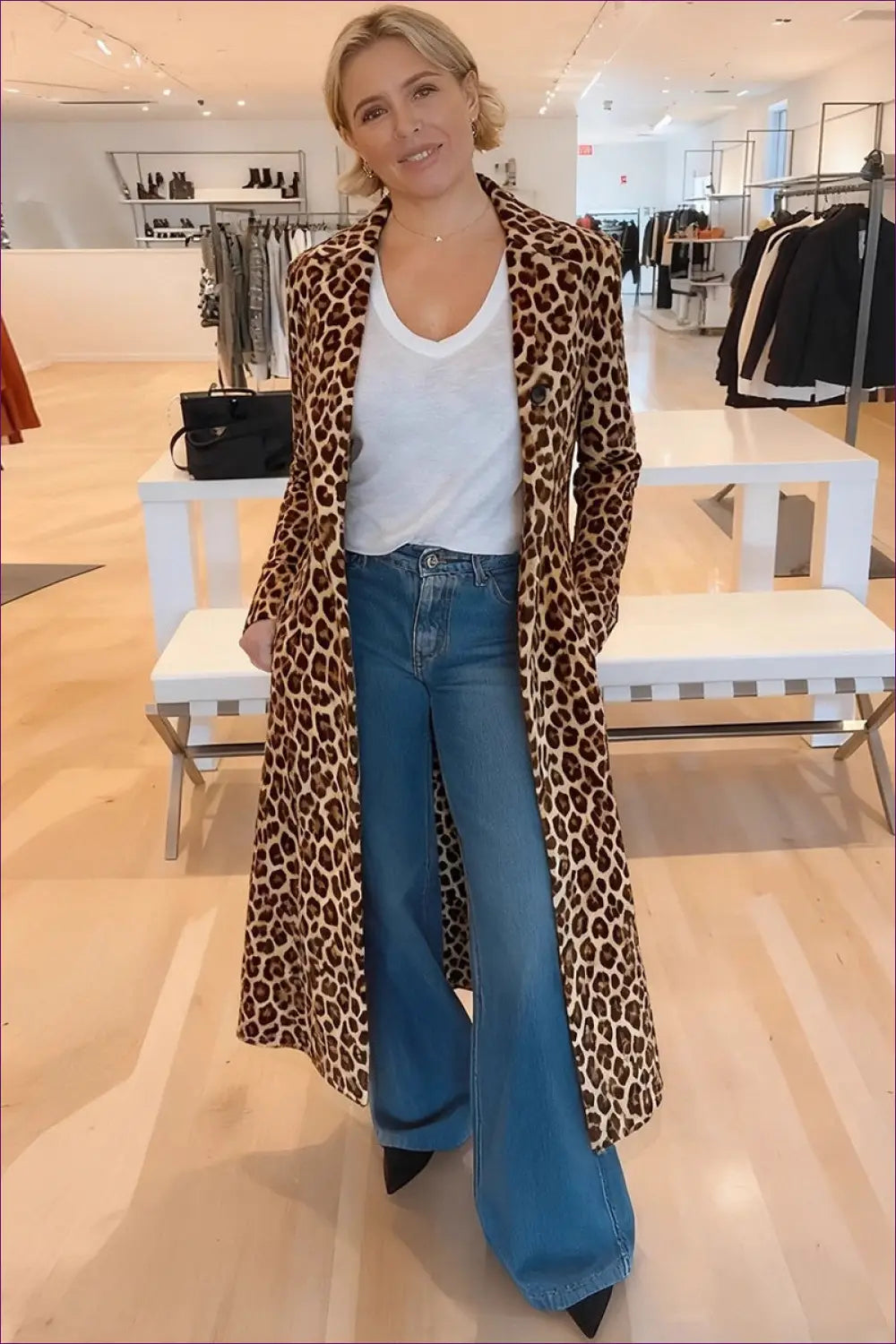 Velvet Leopard Longline Jacket - Understated Glamour - Jacket - Animal • Autumn • Casual • Clothing • Everyday