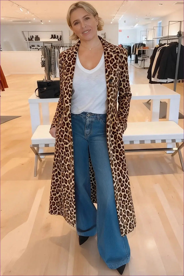 Velvet Leopard Longline Jacket - Understated Glamour