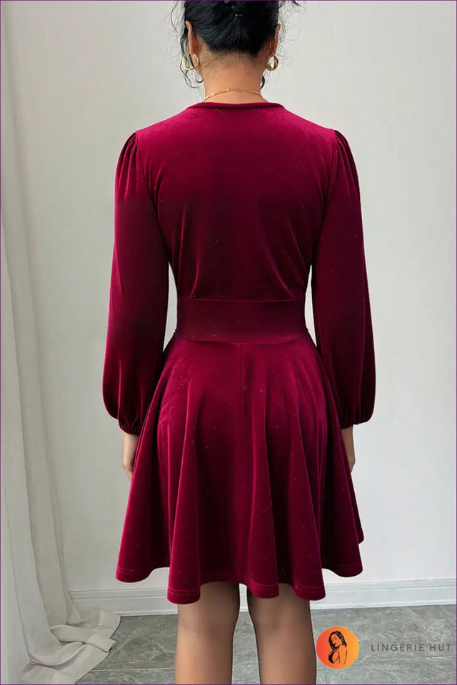 Velvet A-Line Mini Dress - Winter Evenings Sorted