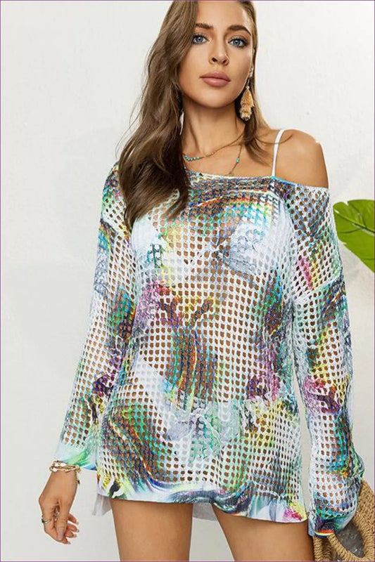 Vibrant Mesh Beach Cover-up – Bold & Breezy