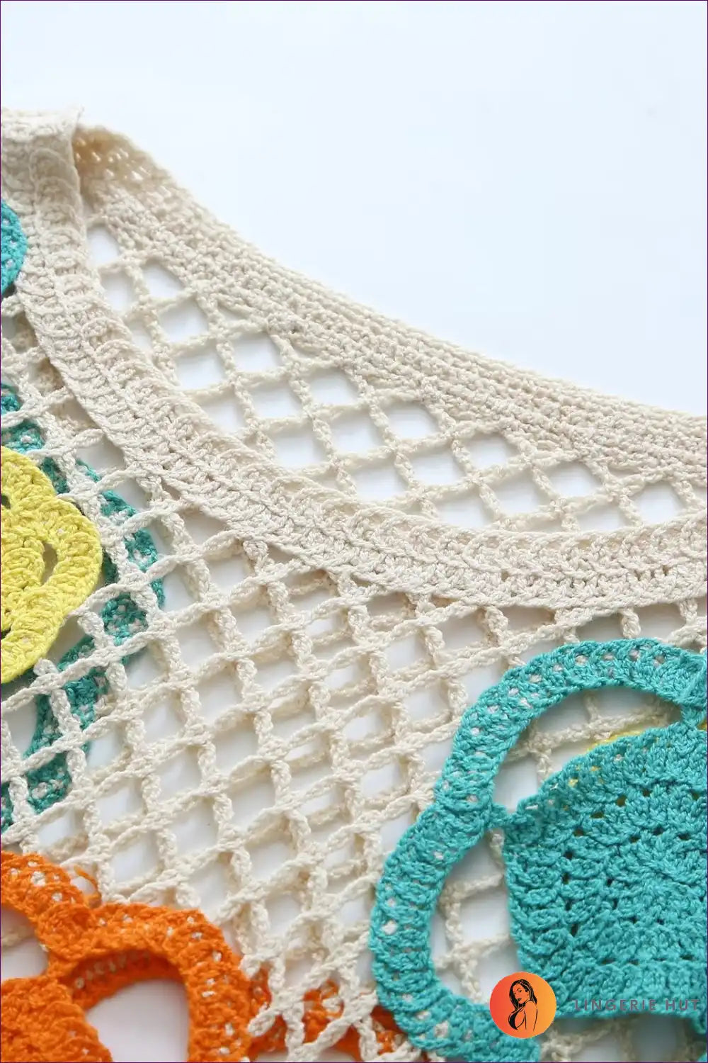 Embrace Your Seductive Side With Our Vibrant Mesh Crochet Color Short Bodycon Dress. Designed To Make