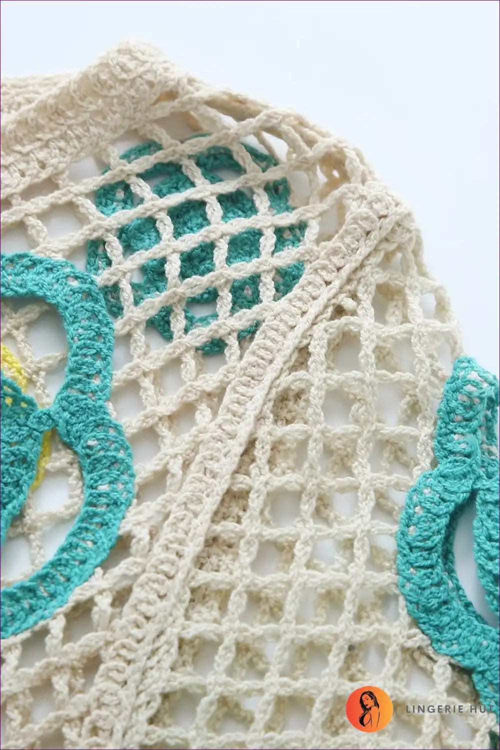 Embrace Your Seductive Side With Our Vibrant Mesh Crochet Color Short Bodycon Dress. Designed To Make