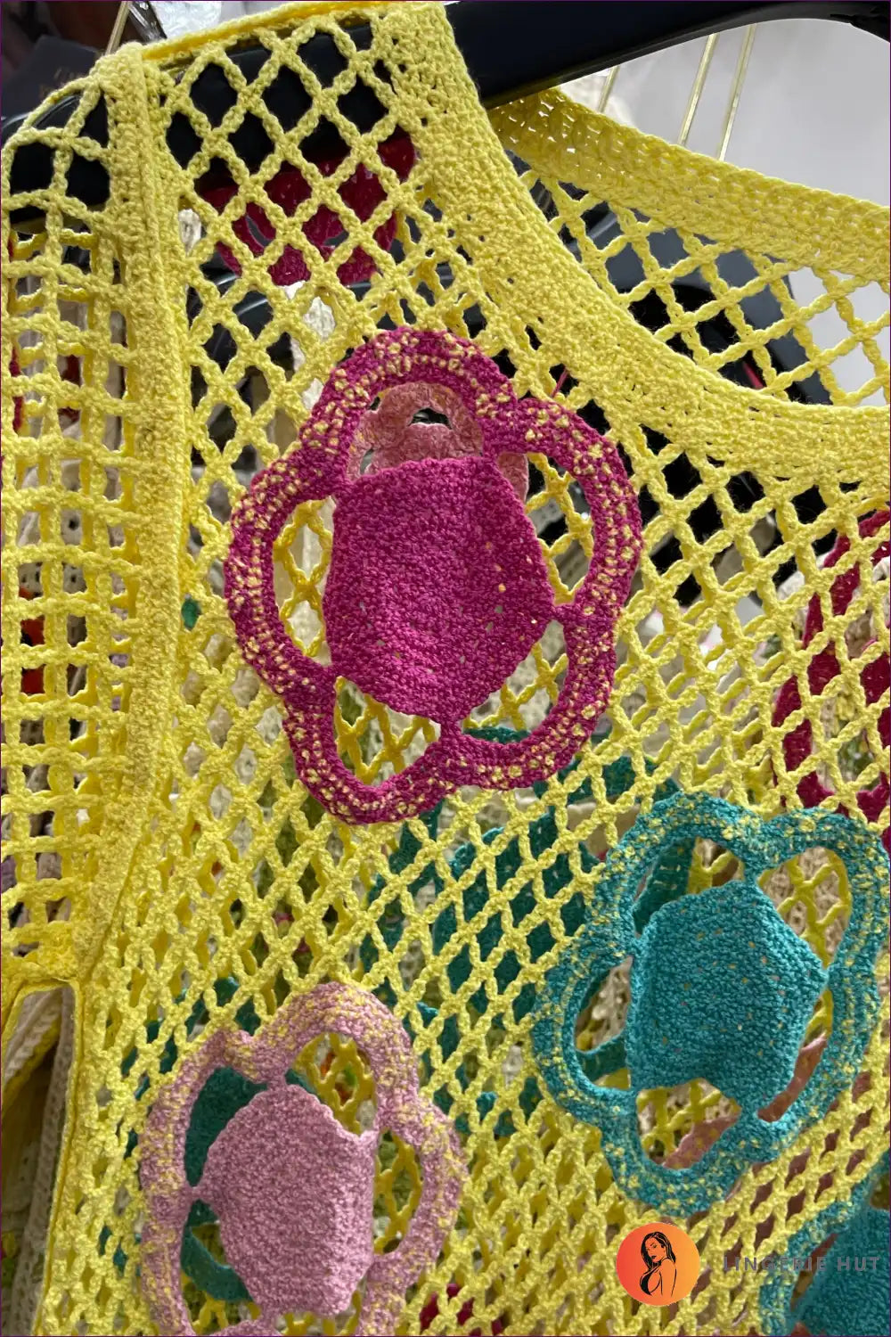 Embrace Your Seductive Side With Our Vibrant Mesh Crochet Color Short Bodycon Dress. Designed To Make