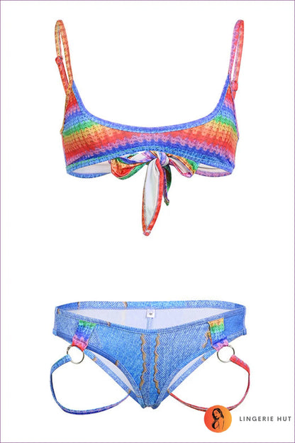 Embrace Boho Bliss With Our Vibrant Striped Gradient Bikini. It’s More Than Swimwear; It’s a Statement