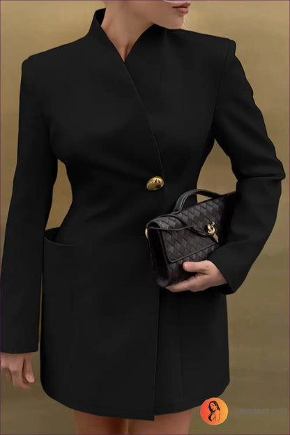 Waist-trimming A-line Dress Short - Commuting Elegant for a Line, Autumn, Casual, Dresses, Everyday