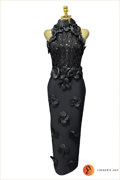 White Eyelet Lace Halter Mini Dress - Broderie Anglaise - s / Black - Bodycon • Elegant • Floral • Sailfish