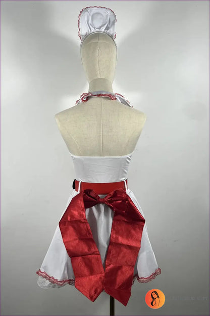 White Red Nurse Costume Mini Outfit with Cross Detail Set - Halloween • just in • Maid • Lingerie Hut