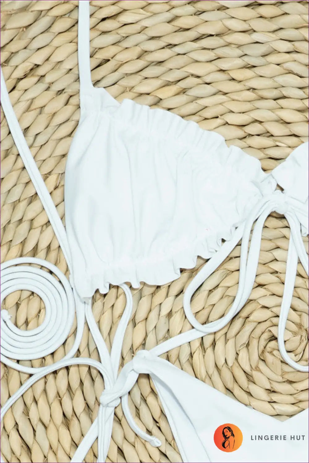 White Ruched Triangle Bikini with String-tie Sides - Effortless Sun - Beachwear • just in • Sexy • Summer • Swimwear