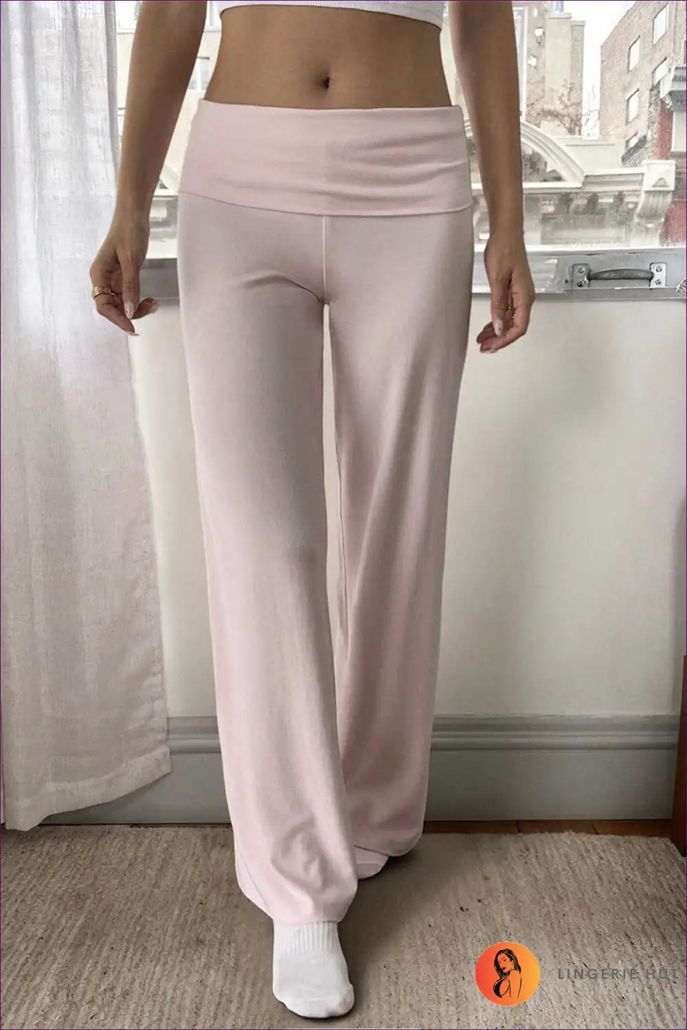Wide Leg Trousers with High Waist - Sunday Morning Ritual for All Season, Autumn, Casual, Cotton, Everyday