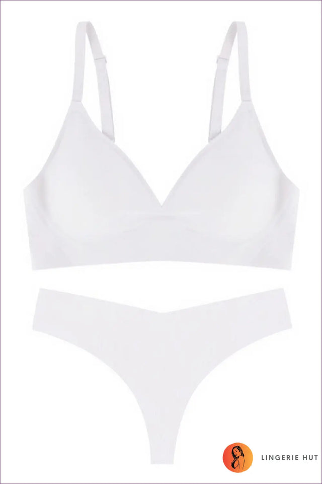 Wireless Triangle Bra Set with Seamless Hipsters - Modern Minimalism
