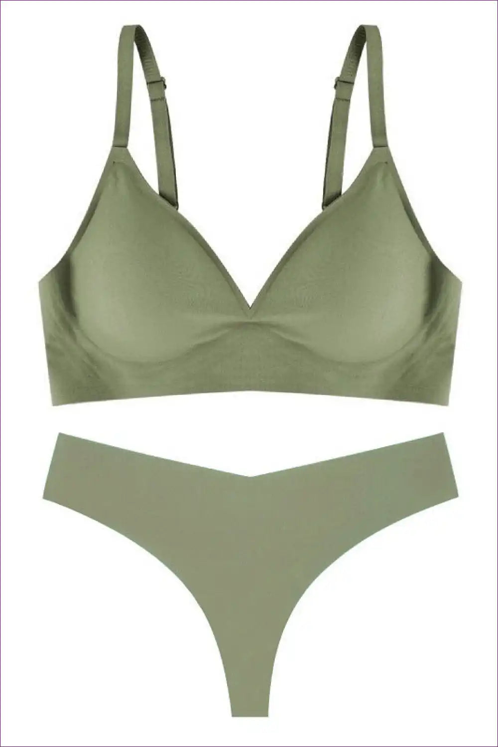 Wireless Triangle Bra Set with Seamless Hipsters - Modern Minimalism for Set, Casual, Everyday, just In,