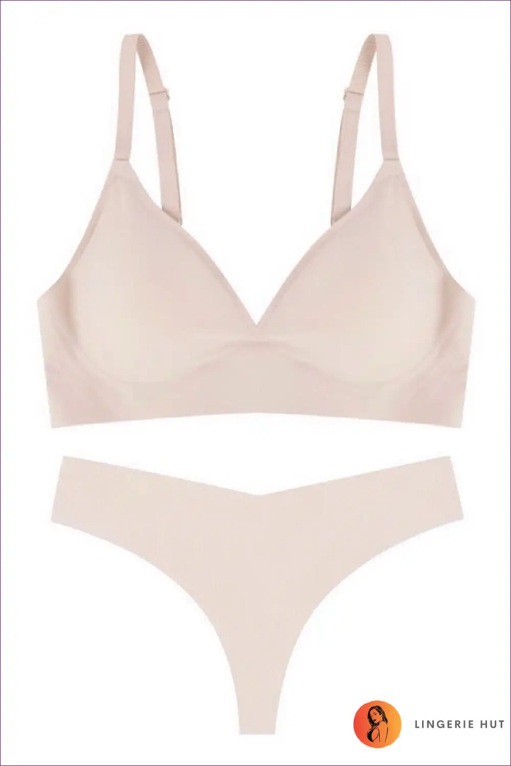 Wireless Triangle Bra Set with Seamless Hipsters - Modern Minimalism for Set, Casual, Everyday, just In,