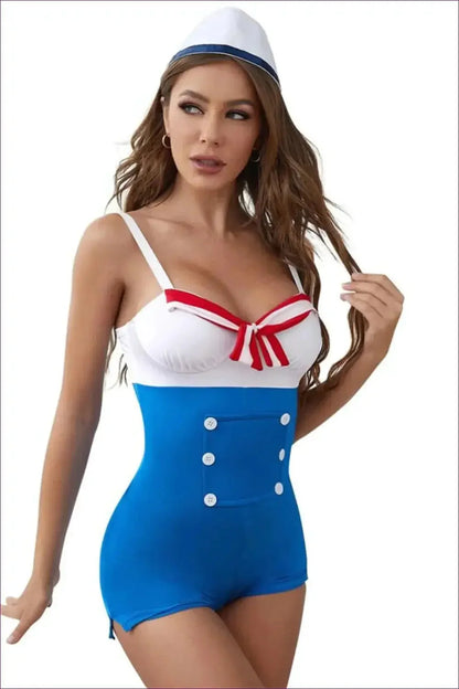 Set Sail On a Voyage Of Allure With This Women’s Push-up Sailor Uniform. Ideal For Halloween Parties Or Adult