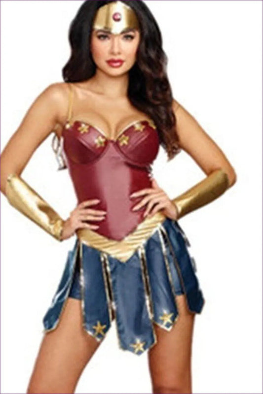 Unleash Your Inner Hero With Our Wonder Woman Jumpsuit Cosplay! Whether It’s Halloween Or a Cosplay Event,