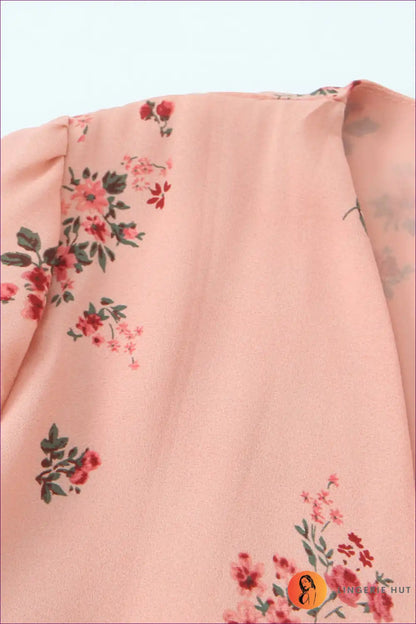 Wrap Dress with Floral Print - Effortless Garden Party for A-line, Boho, Casual, Dress, Everyday