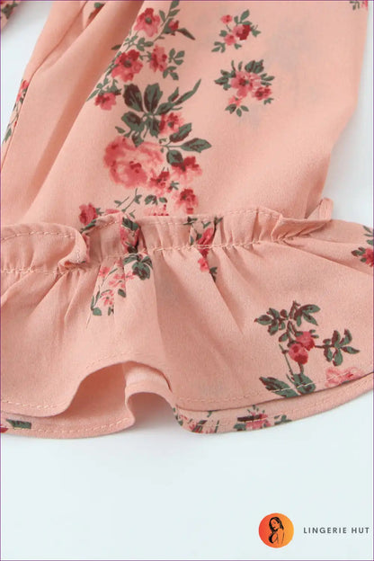 Wrap Dress with Floral Print - Effortless Garden Party for A-line, Boho, Casual, Dress, Everyday