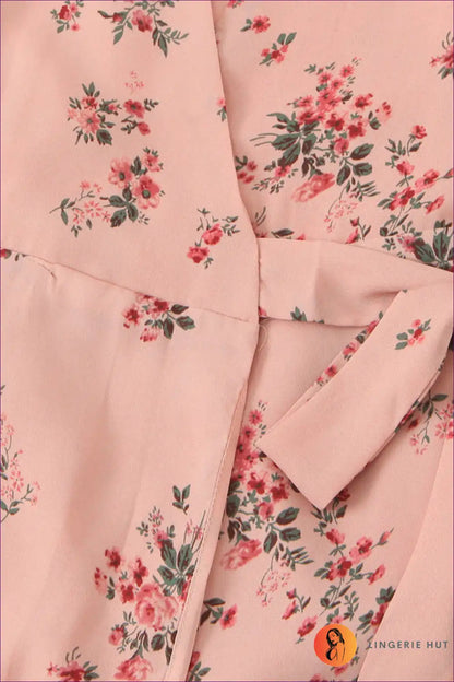 Wrap Dress with Floral Print - Effortless Garden Party for A-line, Boho, Casual, Dress, Everyday