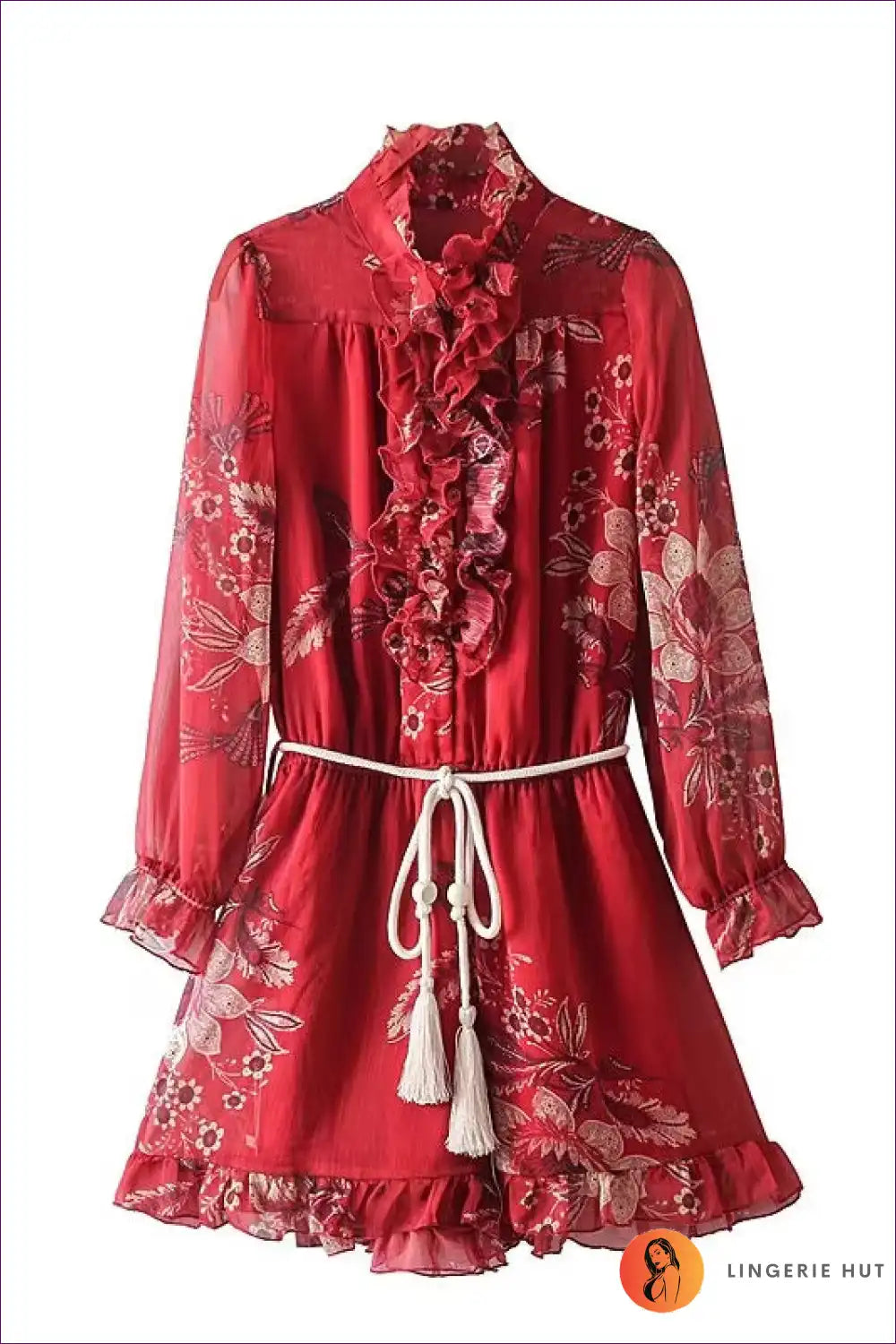 Wrap Dress with Floral Print - Vacation Romance for A-line, Boho, Casual, Dress, Everyday