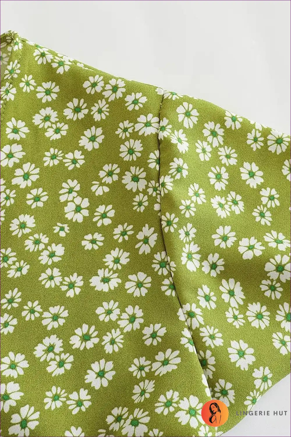 Wrap Dress with Flutter Sleeves - Garden Party Grace for A-line, Boho, Casual, Chiffon,