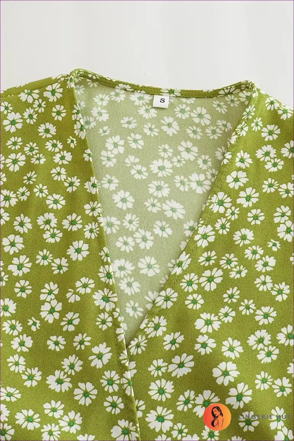 Wrap Dress with Flutter Sleeves - Garden Party Grace for A-line, Boho, Casual, Chiffon,