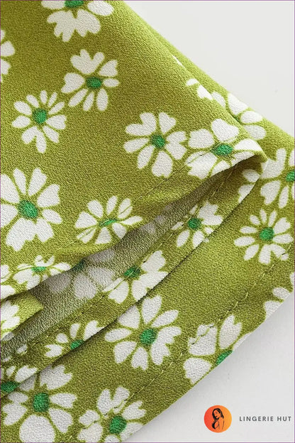 Wrap Dress with Flutter Sleeves - Garden Party Grace for A-line, Boho, Casual, Chiffon,