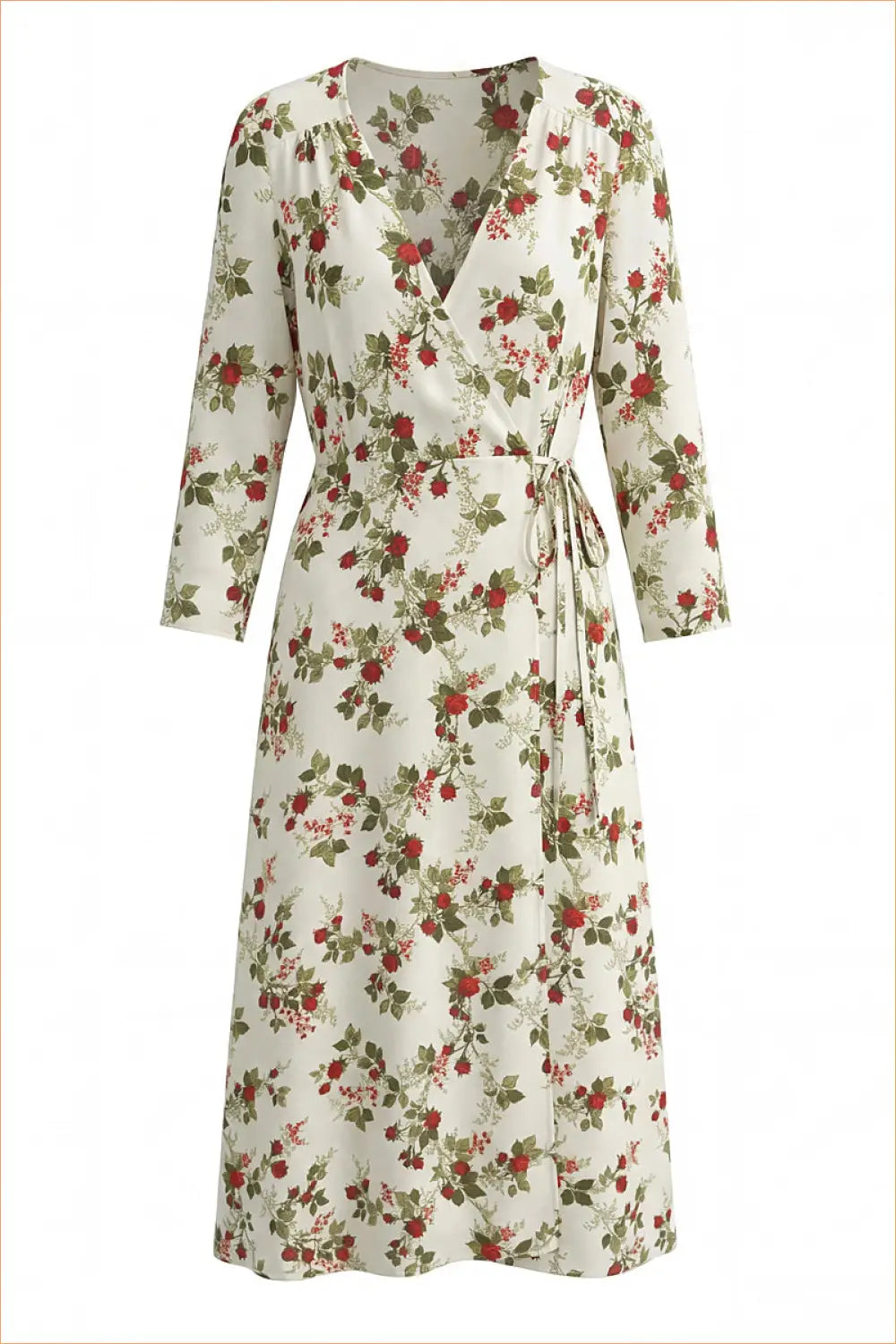 Wrap Dress with Tie Waist Detail - Effortless Grace - Casual • Cotton • Dresses • Everyday - Lingerie Hut