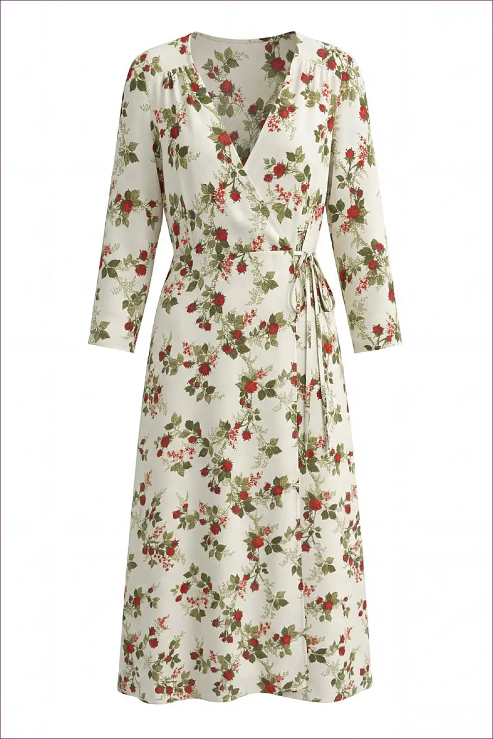 Wrap Dress with Tie Waist Detail - Effortless Grace - Casual • Cotton • Dresses • Everyday - Lingerie Hut