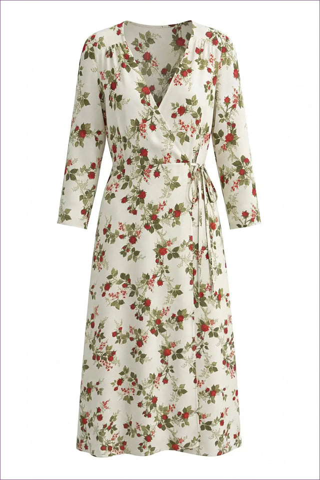 Wrap Dress with Tie Waist Detail - Effortless Grace