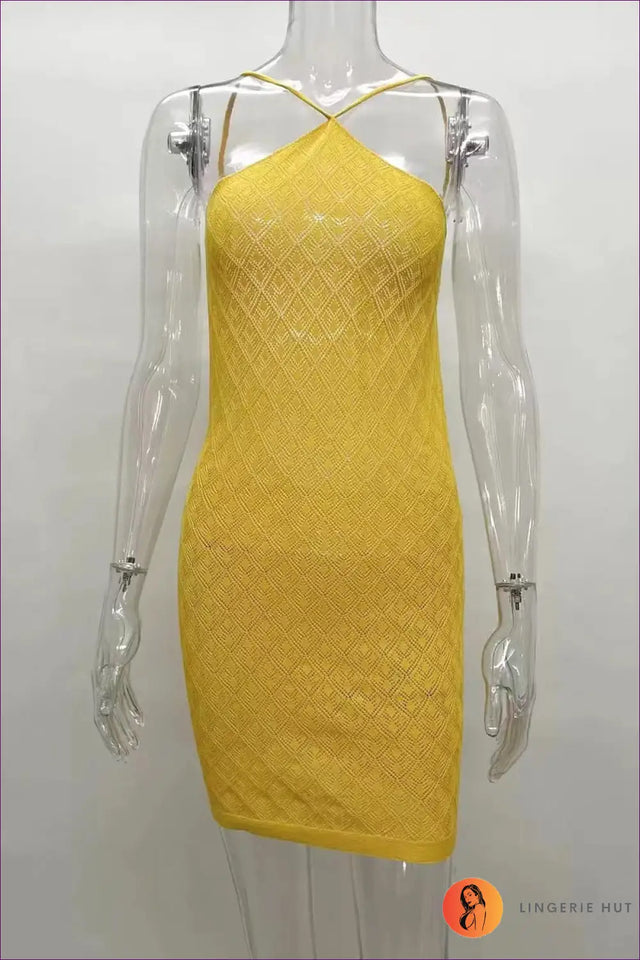 Yellow Off-Shoulder Ruffle Mini Dress - Tiered A-Line