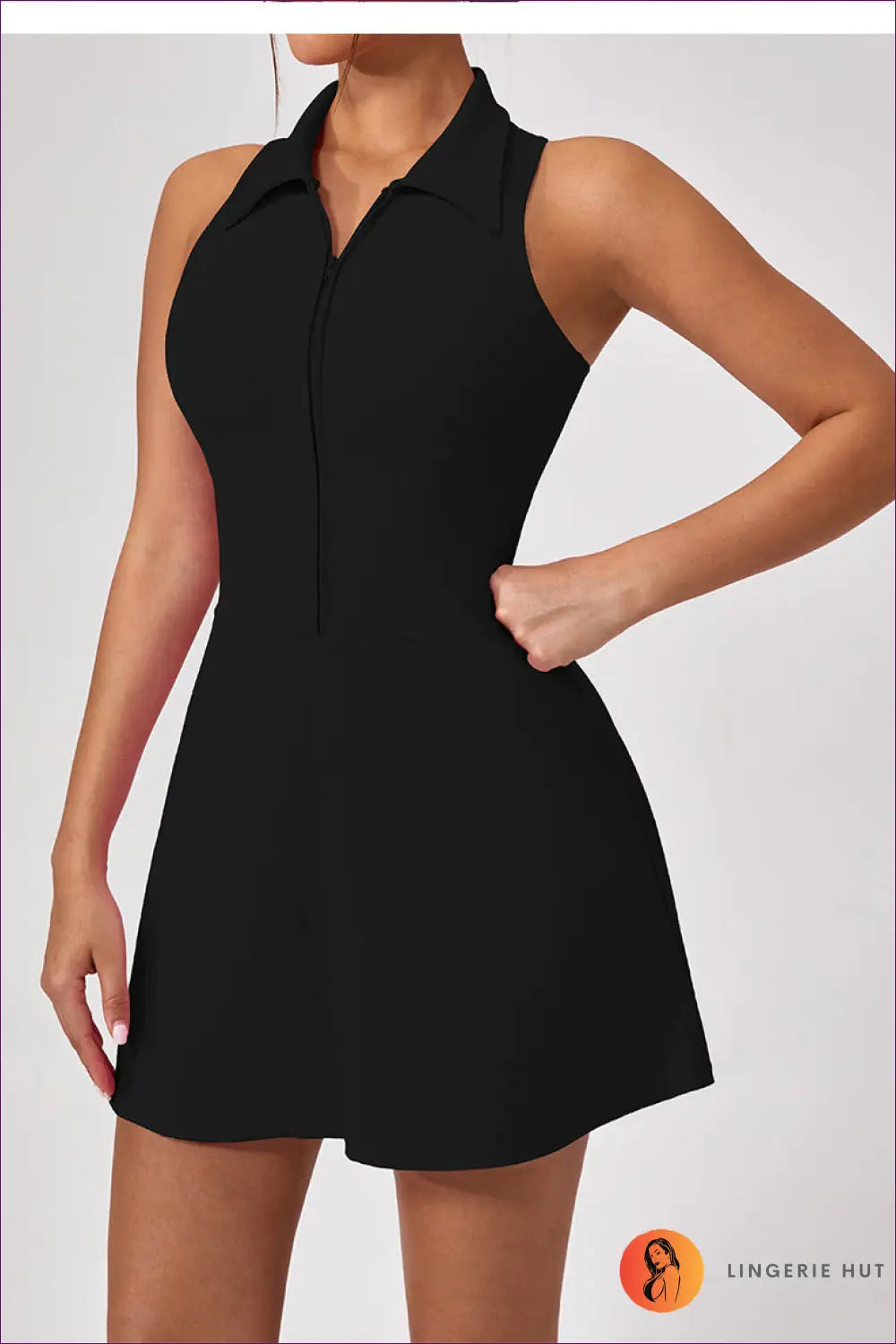 Zip-front Bodycon Mini Dress - Made for Night out Glam - s / Black - Dresses - Lingerie Hut - All Season • Clubwear