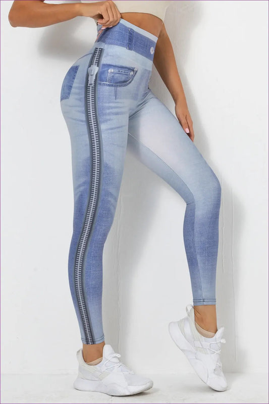 Elevate Your Style With Our Zipper Detail High Waisted Jeggings, The Perfect Statement Piece For Any Occasion.